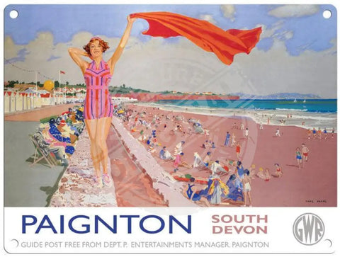 Paignton South Devon metal sign