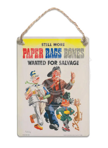 Paper Rags Bones Fridge Magnet Metal Signs