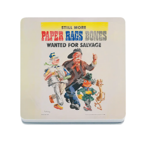 Paper Rags Bones Fridge Magnet Metal Signs