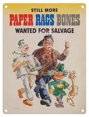 Paper Rags Bones Metal Signs