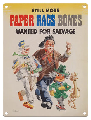 Paper Rags Bones Metal Signs