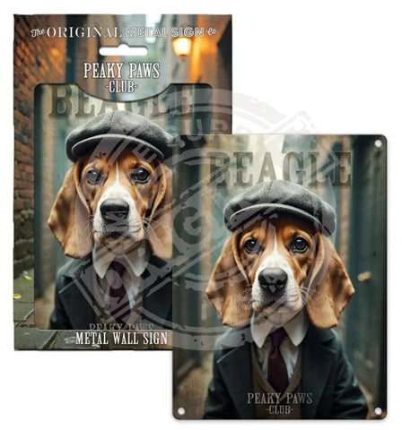 PEAKY PAWS CLUB - Beagle Fridge Magnet Metal Signs