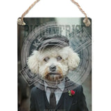 PEAKY PAWS CLUB - Bichon Frise Dangler Metal Signs