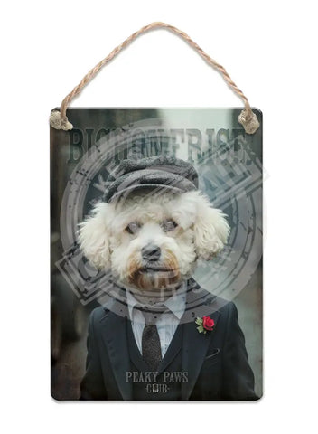 PEAKY PAWS CLUB - Bichon Frise Fridge Magnet Metal Signs