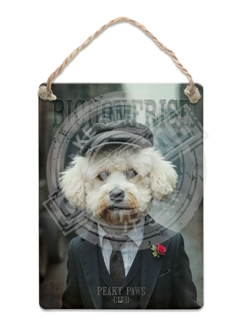 PEAKY PAWS CLUB - Bichon Frise Fridge Magnet Metal Signs