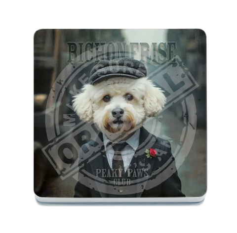 PEAKY PAWS CLUB - Bichon Frise Fridge Magnet Metal Signs