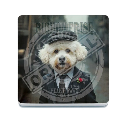 PEAKY PAWS CLUB - Bichon Frise Fridge Magnet Metal Signs
