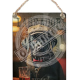PEAKY PAWS CLUB - Black Labrador Dangler Metal Signs