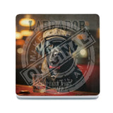PEAKY PAWS CLUB - Black Labrador Melamine Coaster Metal Signs