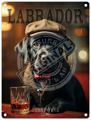 Peaky Paws Club - Black Labrador Metal Signs