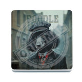 PEAKY PAWS CLUB - Black Poodle Melamine Coaster Metal Signs