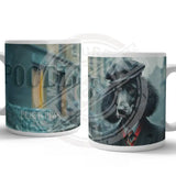 PEAKY PAWS CLUB - Black Poodle Mug Metal Signs