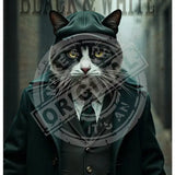 Peaky Paws Club - Black & White Cat Metal Signs