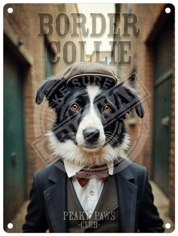 Peaky Paws Club - Border Collie Metal Signs