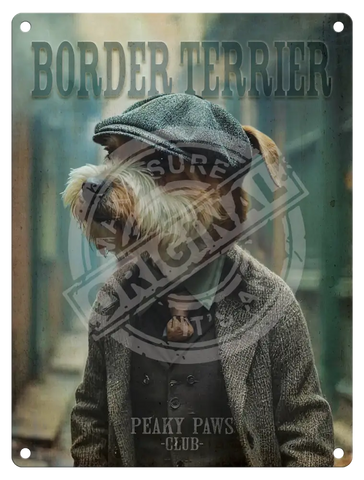 Peaky Paws Club - Border Terrier No.2 Metal Signs