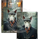 PEAKY PAWS CLUB - Bull Terrier Mini Metal Sign 15cm x 20cm Metal Signs