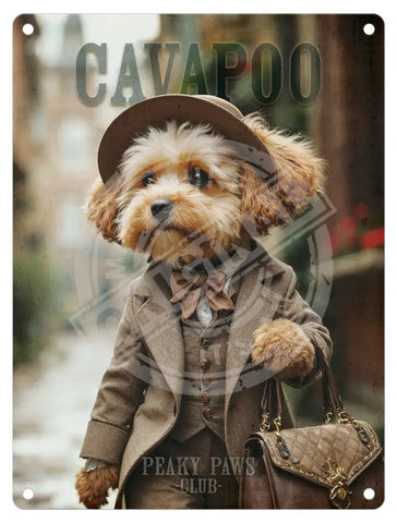 PEAKY PAWS CLUB - Cavapoo Female Fridge Magnet Metal Signs