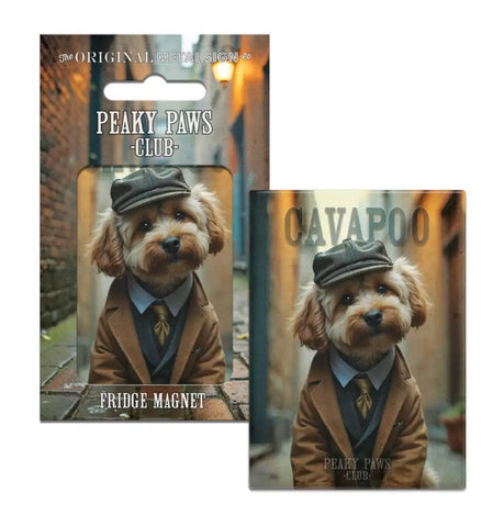 PEAKY PAWS CLUB - Cavapoo Fridge Magnet Metal Signs