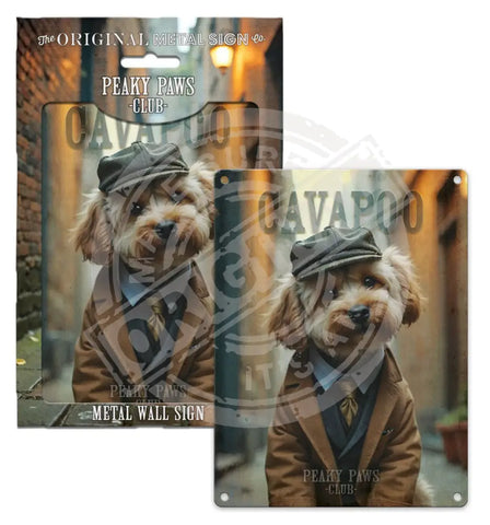 PEAKY PAWS CLUB - Cavapoo Fridge Magnet Metal Signs