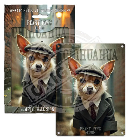 PEAKY PAWS CLUB - Chihuahua Fridge Magnet Metal Signs