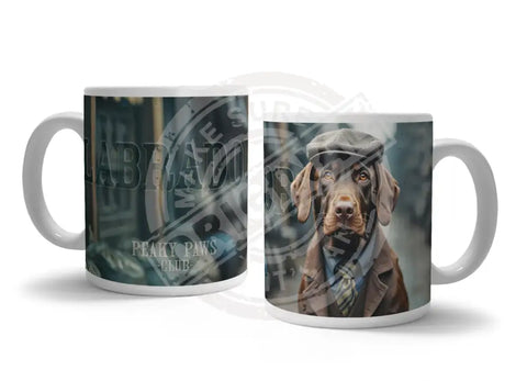 PEAKY PAWS CLUB - Choc Labrador Fridge Magnet Metal Signs