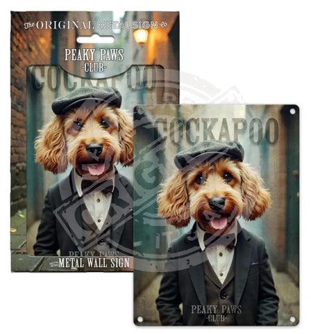 PEAKY PAWS CLUB - Cockapoo Fridge Magnet Metal Signs