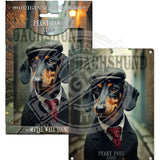 PEAKY PAWS CLUB - Dachsund Mini Metal Sign 15cm x 20cm Metal Signs