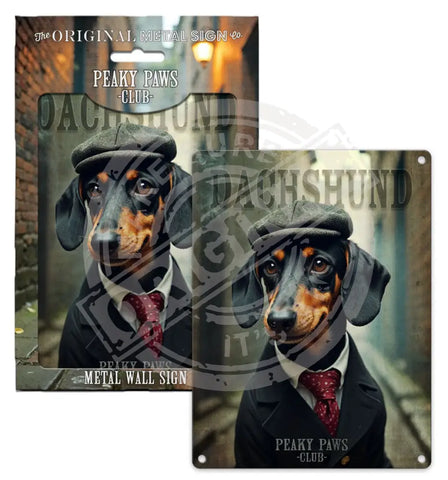 PEAKY PAWS CLUB - Dachsund Fridge Magnet Metal Signs