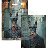 PEAKY PAWS CLUB - Doberman Mini Metal Sign 15cm x 20cm Metal Signs