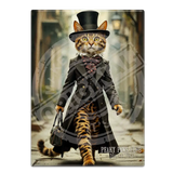 PEAKY PAWS CLUB - FELINE FINE - Bengal Cat Fridge Magnet Metal Signs