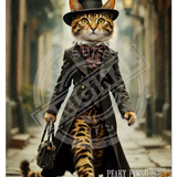 PEAKY PAWS CLUB - FELINE FINE - Bengal Cat Mini Metal Sign 15cm x 20cm Metal Signs