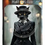 PEAKY PAWS CLUB - FELINE FINE - Black Cat Mini Metal Sign 15cm x 20cm Metal Signs