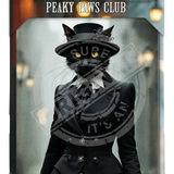 PEAKY PAWS CLUB - FELINE FINE - Black Cat Mini Metal Sign 15cm x 20cm Metal Signs