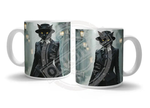 PEAKY PAWS CLUB - FELINE FINE - Black Cat Fridge Magnet Metal Signs