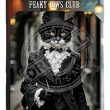 PEAKY PAWS CLUB - FELINE FINE - Black White Cat Mini Metal Sign 15cm x 20cm Metal Signs