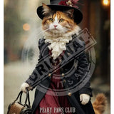 PEAKY PAWS CLUB - FELINE FINE - Calico Cat Mini Metal Sign 15cm x 20cm Metal Signs