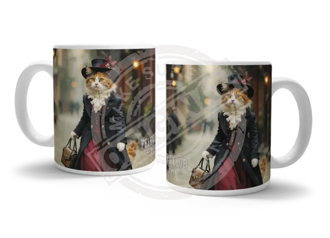 PEAKY PAWS CLUB - FELINE FINE - Calico Cat Fridge Magnet Metal Signs