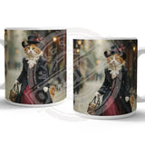 PEAKY PAWS CLUB - FELINE FINE - Calico Cat Mug Metal Signs