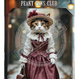 PEAKY PAWS CLUB - FELINE FINE - Calico Cat Pink Dress Mini Metal Sign 15cm x 20cm Metal Signs