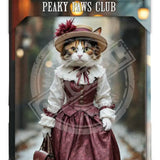 PEAKY PAWS CLUB - FELINE FINE - Calico Cat Pink Dress Mini Metal Sign 15cm x 20cm Metal Signs
