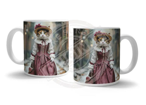 PEAKY PAWS CLUB - FELINE FINE - Calico Cat Pink Dress Fridge Magnet Metal Signs