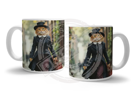 PEAKY PAWS CLUB - FELINE FINE - Ginger Cat With Bag Fridge Magnet Metal Signs