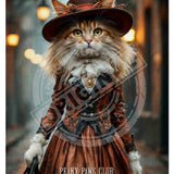 PEAKY PAWS CLUB - FELINE FINE - Ginger LaPerm Cat Metal Signs