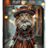 PEAKY PAWS CLUB - FELINE FINE - Ginger LaPerm Cat Mini Metal Sign 15cm x 20cm Metal Signs