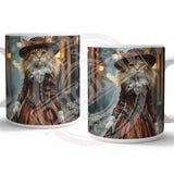 PEAKY PAWS CLUB - FELINE FINE - Ginger LaPerm Cat Mug Metal Signs