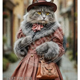 PEAKY PAWS CLUB - FELINE FINE - Grey Tabby Cat Mini Metal Sign 15cm x 20cm Metal Signs
