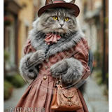 PEAKY PAWS CLUB - FELINE FINE - Grey Tabby Cat Mini Metal Sign 15cm x 20cm Metal Signs
