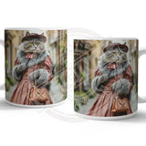 PEAKY PAWS CLUB - FELINE FINE - Grey Tabby Cat Mug Metal Signs