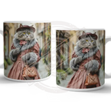 PEAKY PAWS CLUB - FELINE FINE - Grey Tabby Cat Mug Metal Signs