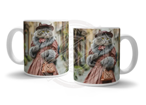 PEAKY PAWS CLUB - FELINE FINE - Grey Tabby Cat Fridge Magnet Metal Signs